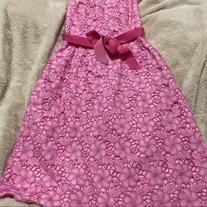 Lilly Pulitzer pink floral strapless dress size 8